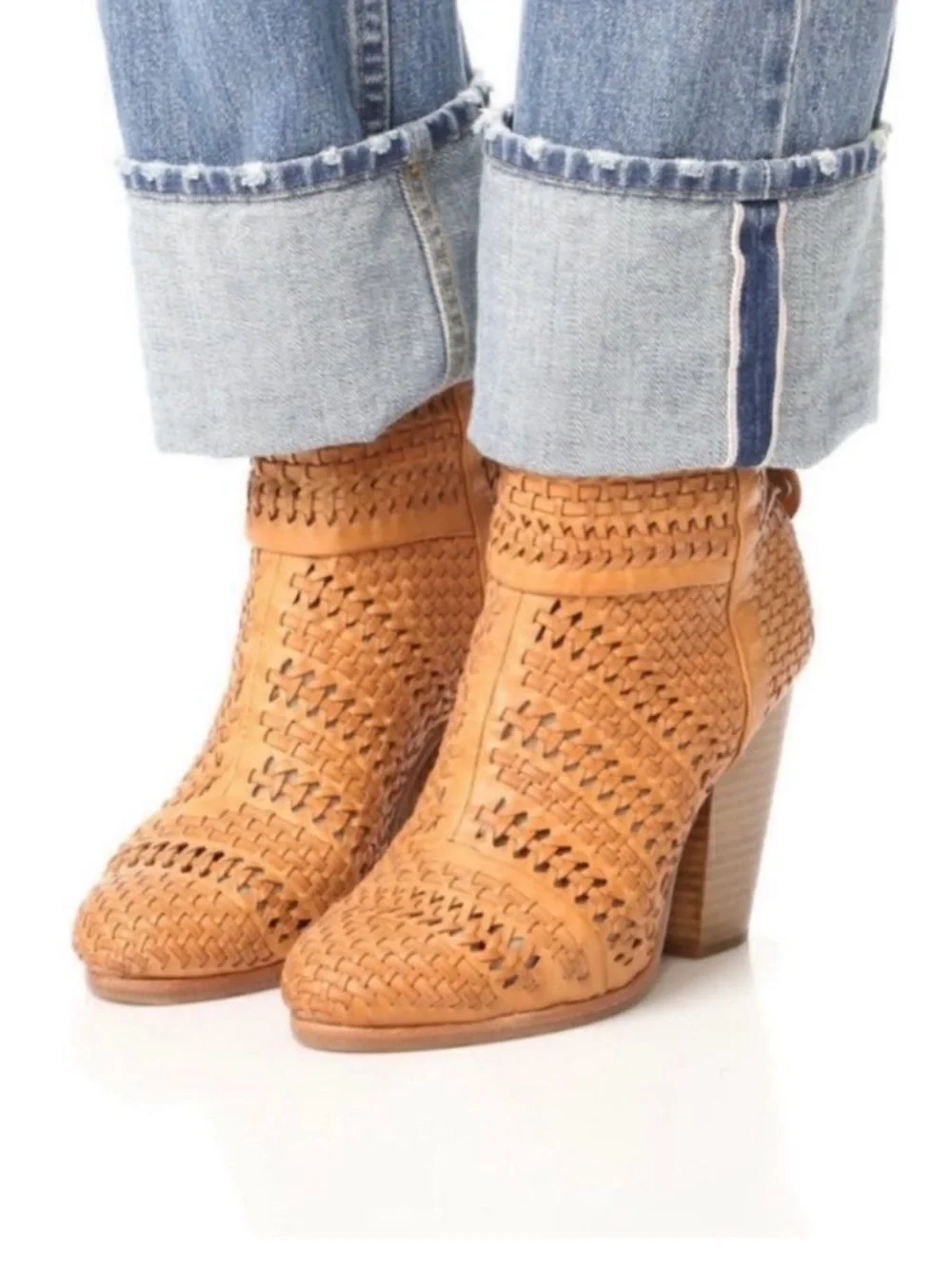 rag & bone Classic Newbury Boot in Nude Woven size 38.5 or 8.5
